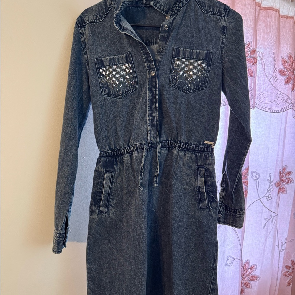 Guess Denim Long-Sleeve Dress